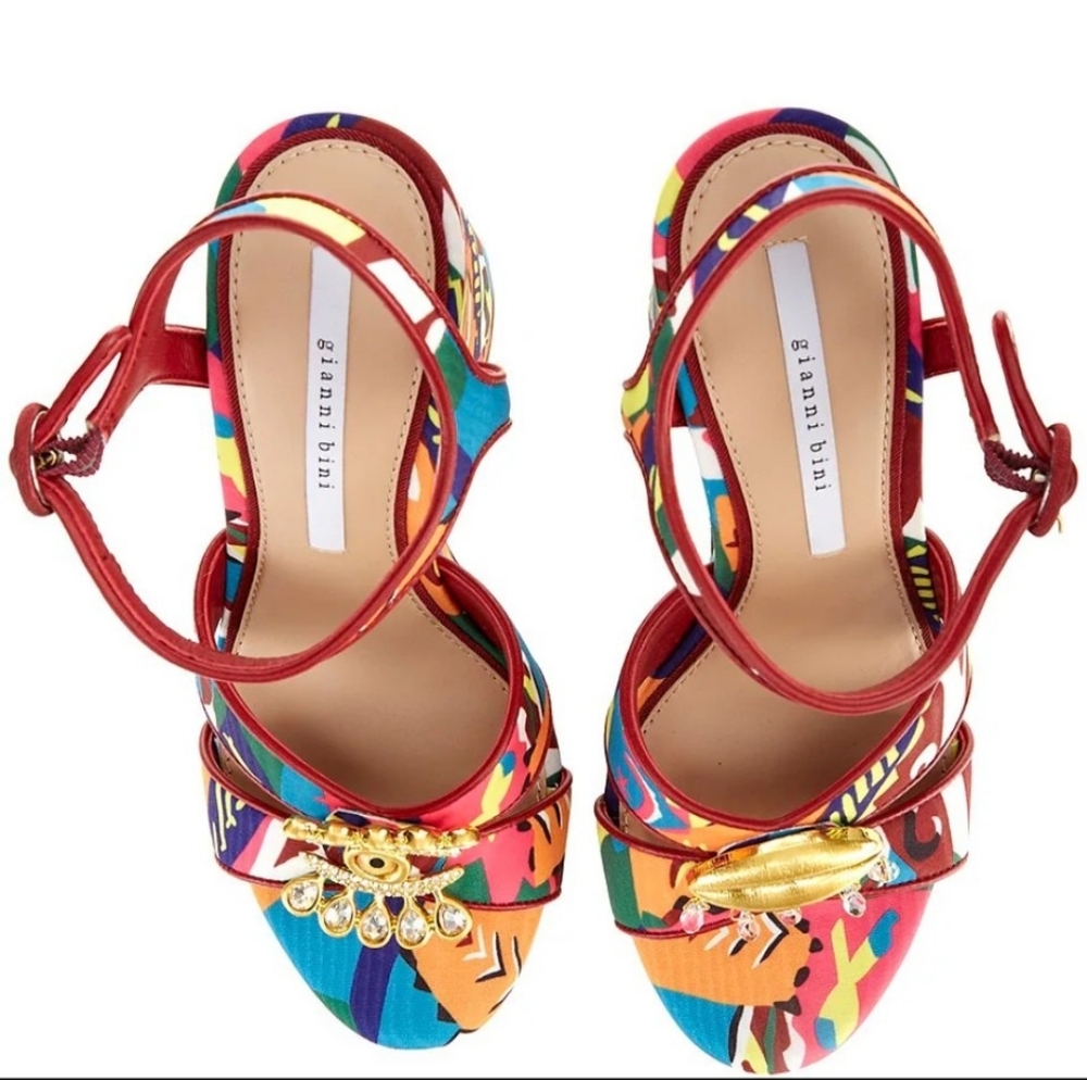 Vibrant Multicolor Platform Sandals - Picture 3 of 10
